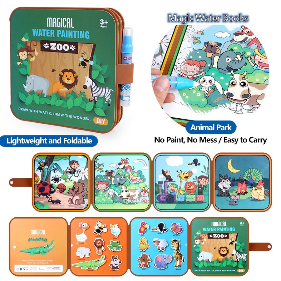 3-in-1 Magical Water Colored Drawing Book & Children's Puzzle Toy