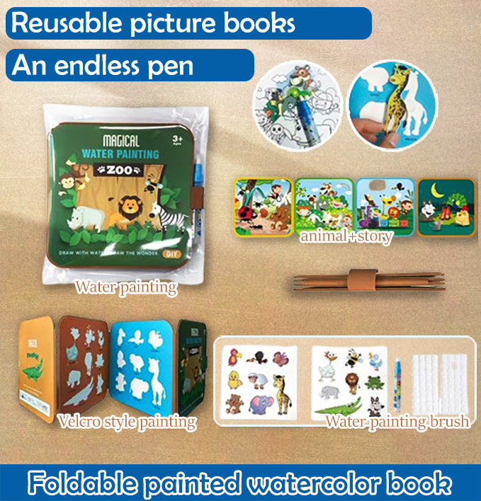 3-in-1 Magical Water Colored Drawing Book & Children's Puzzle Toy