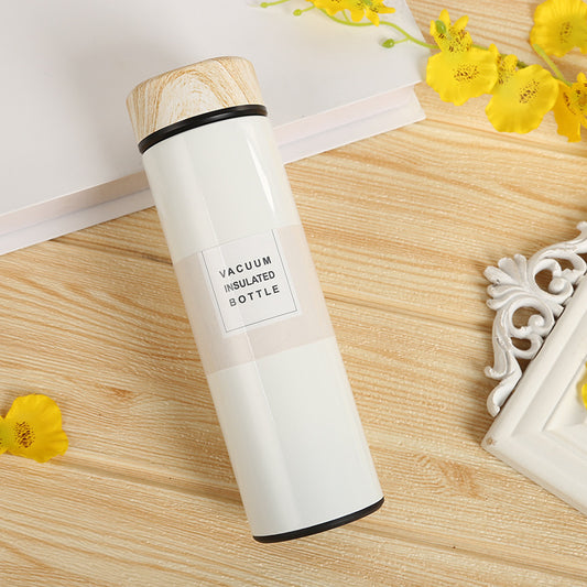Retro Thermos Mug With Wood Lid