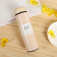 Retro Thermos Mug With Wood Lid