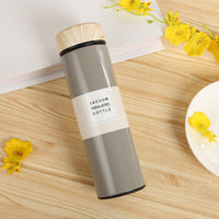 Retro Thermos Mug With Wood Lid