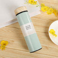 Retro Thermos Mug With Wood Lid