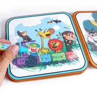 3-in-1 Magical Water Colored Drawing Book & Children's Puzzle Toy