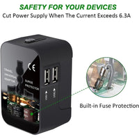 Travel Adapter With USB C, Universal