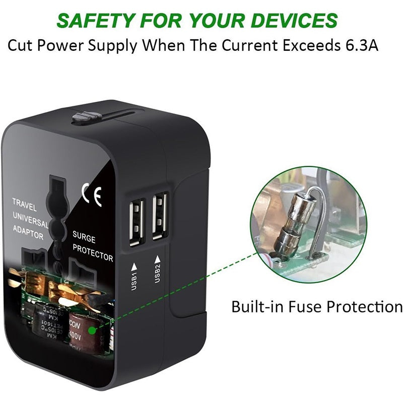 Travel Adapter With USB C, Universal