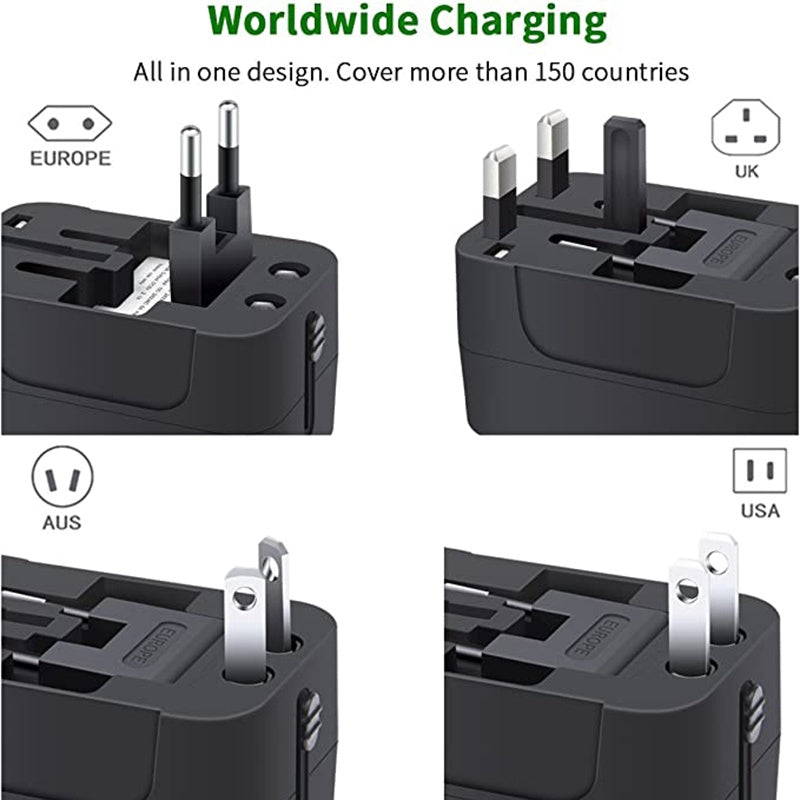 Travel Adapter With USB C, Universal